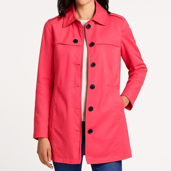Lands' End Jackets & Blazers - Lands' End Pink Lightweight Trench Coat Womens S